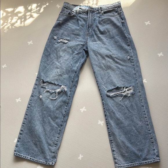 hidden Denim - Hidden- Blue Flare Wide Leg Distressed Jeans